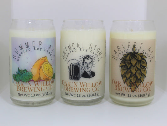 Hand Poured Soy Wax Candle - 13 oz Beer Can