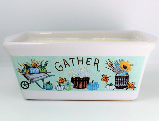 Hand Poured Soy Wax Candle - 12 oz. Ceramic Mini Loaf Pan