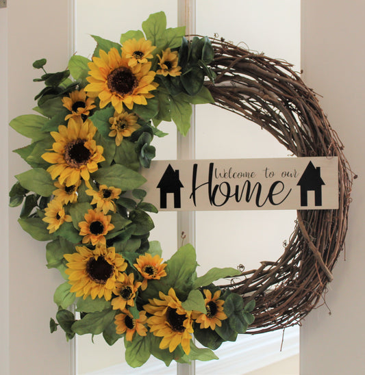 Handmade Outdoor "Home" Wreath